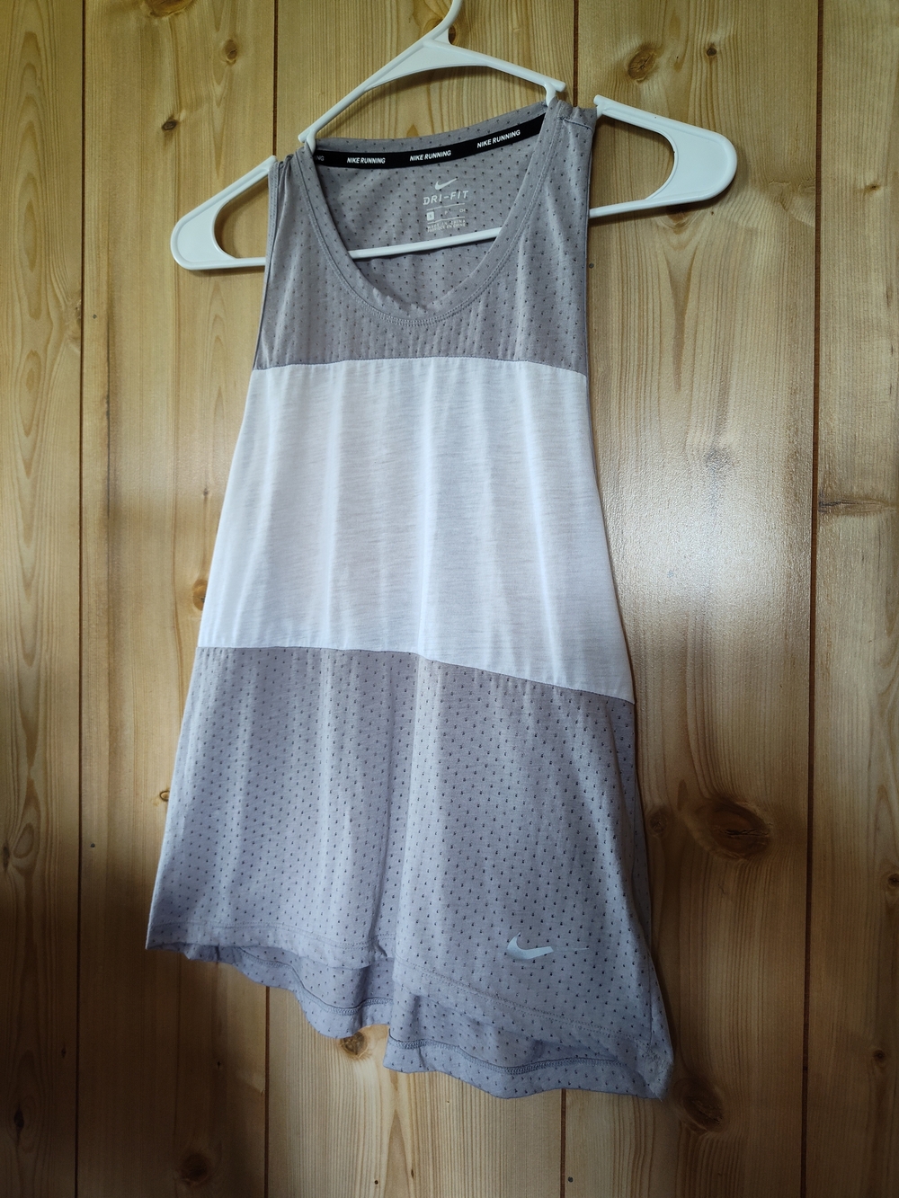 Nike Two-Tone Gray & White Perforated Athletic Tank